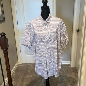 Men's Striped Blue and White Casual Shirt